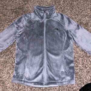 Grey north face fleece jacket.